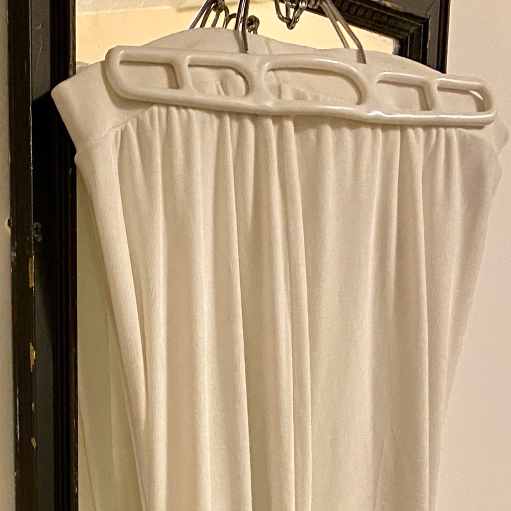 Chico's 1 White Straight Leg Lined Pullup Travelers Pants